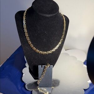 XOX0 Necklace and Bracelet Set- 14k gold plated